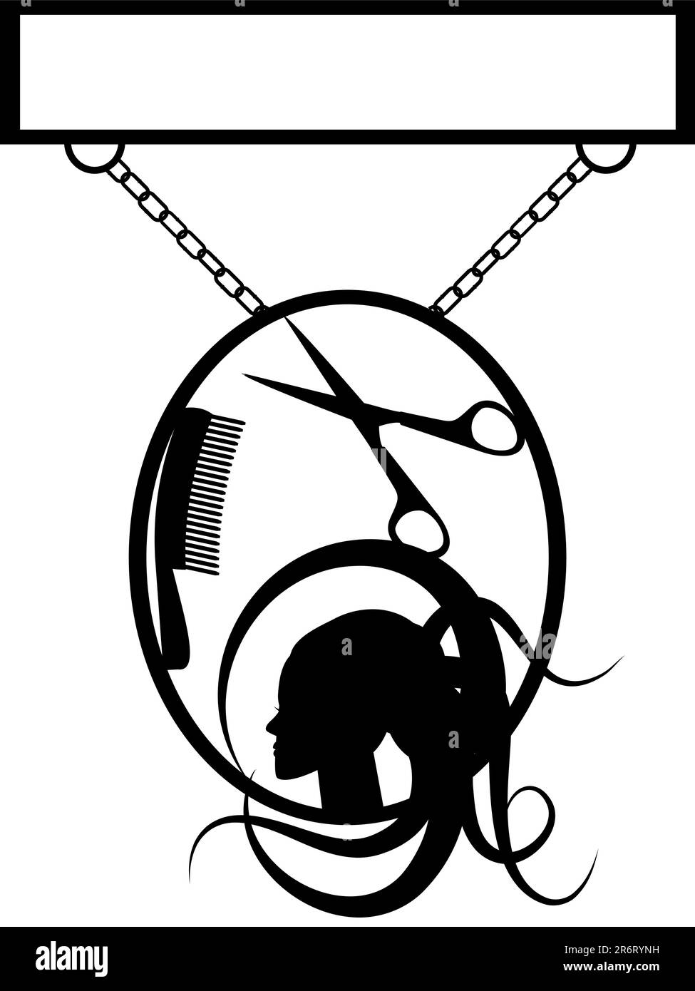 Panneau de rue antique pour un salon de coiffure dans un vecteur Illustration de Vecteur