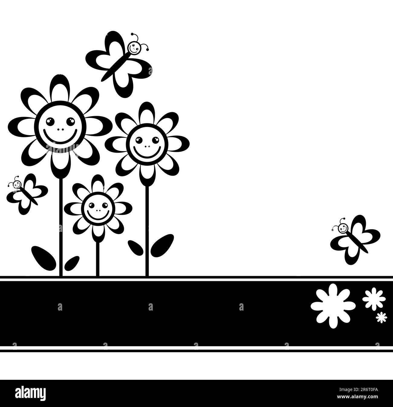 Motif avec fleurs sur fond blanc. Illustration de Vecteur