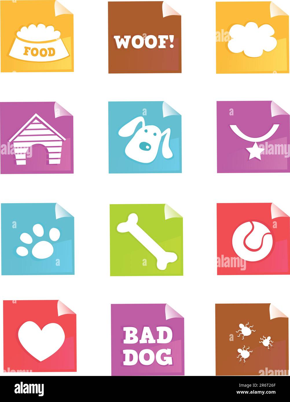 Iconset pour chiens pour magasins, Internet ou magazines. Vector – facile à redimensionner. Illustration de Vecteur