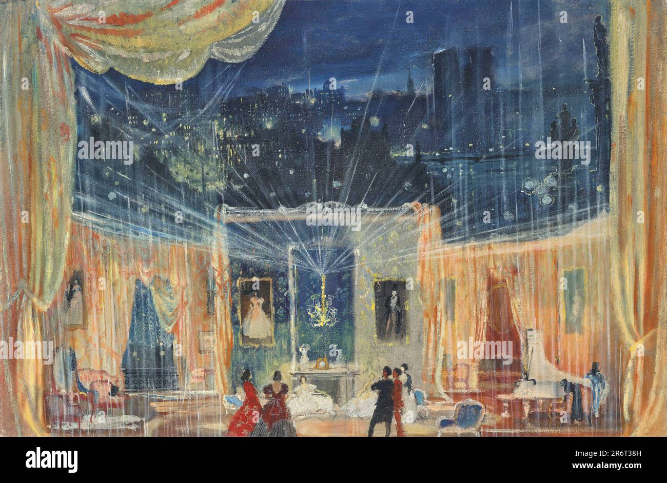 Plan de scène pour la pièce de théâtre la Dame des Camellias par Alexandre Dumas. Musée : COLLECTION PRIVÉE. AUTEUR: YURI IVANOVITCH PIMENOV. Banque D'Images