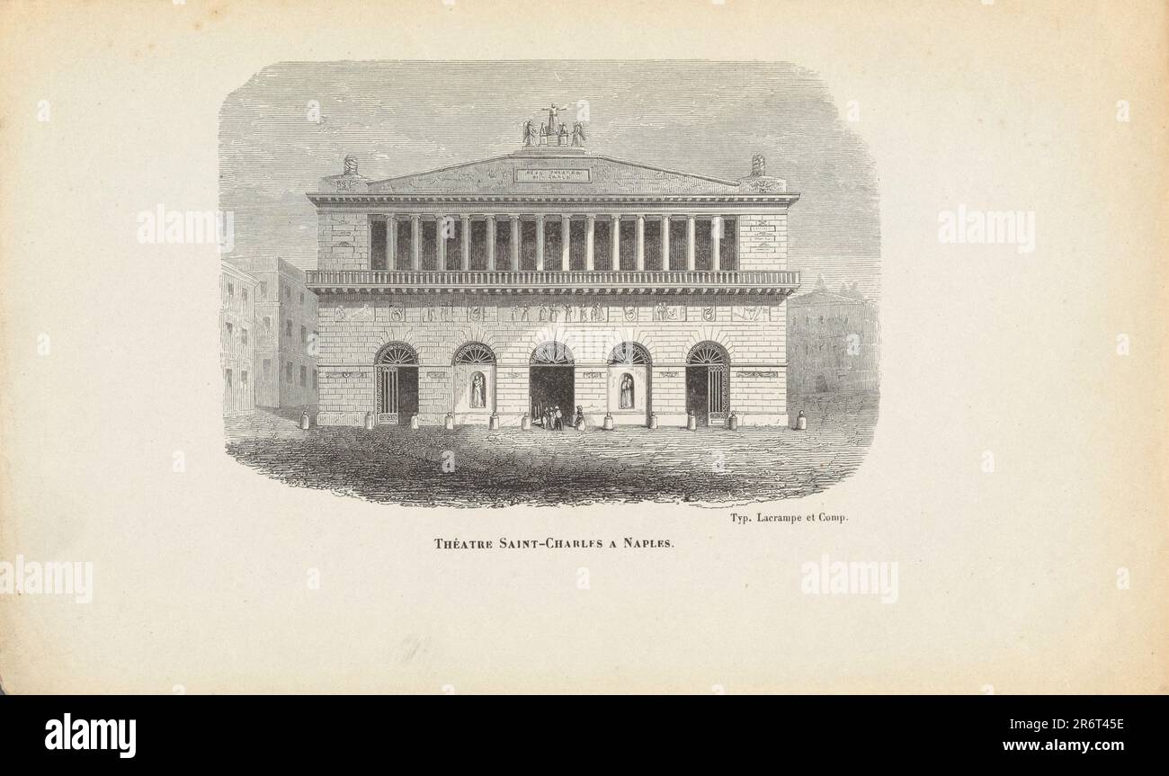 Teatro San Carlo à Naples. Musée : COLLECTION PRIVÉE. Auteur: ANONYME. Banque D'Images
