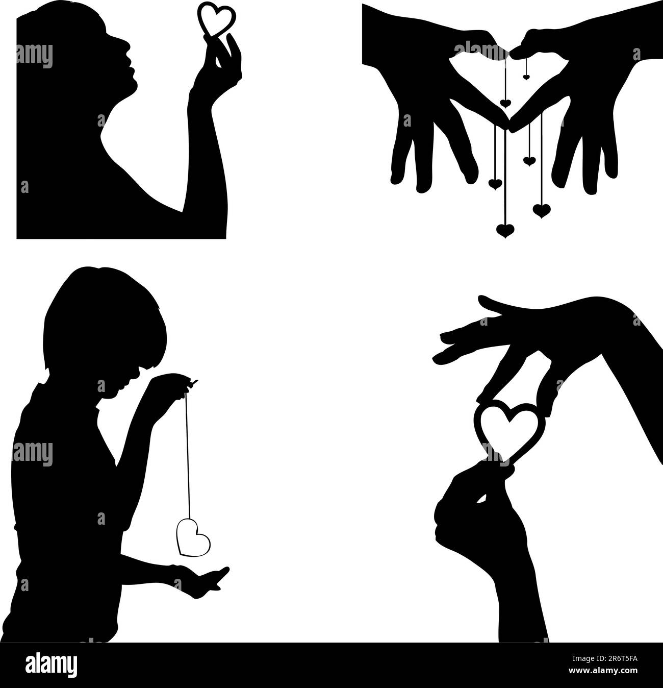 silhouette de coeur pour votre étiquette Illustration de Vecteur