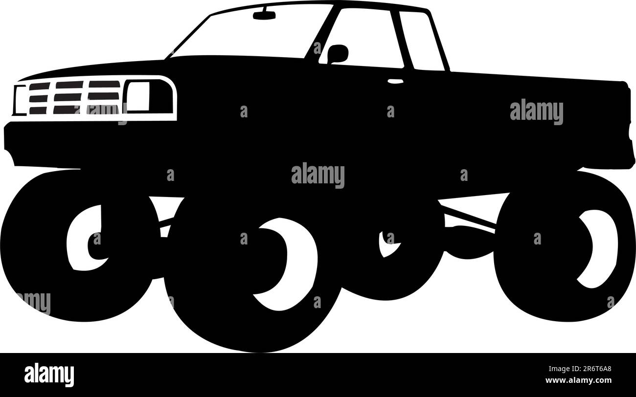 camion monstre noir, illustration vectorielle Illustration de Vecteur