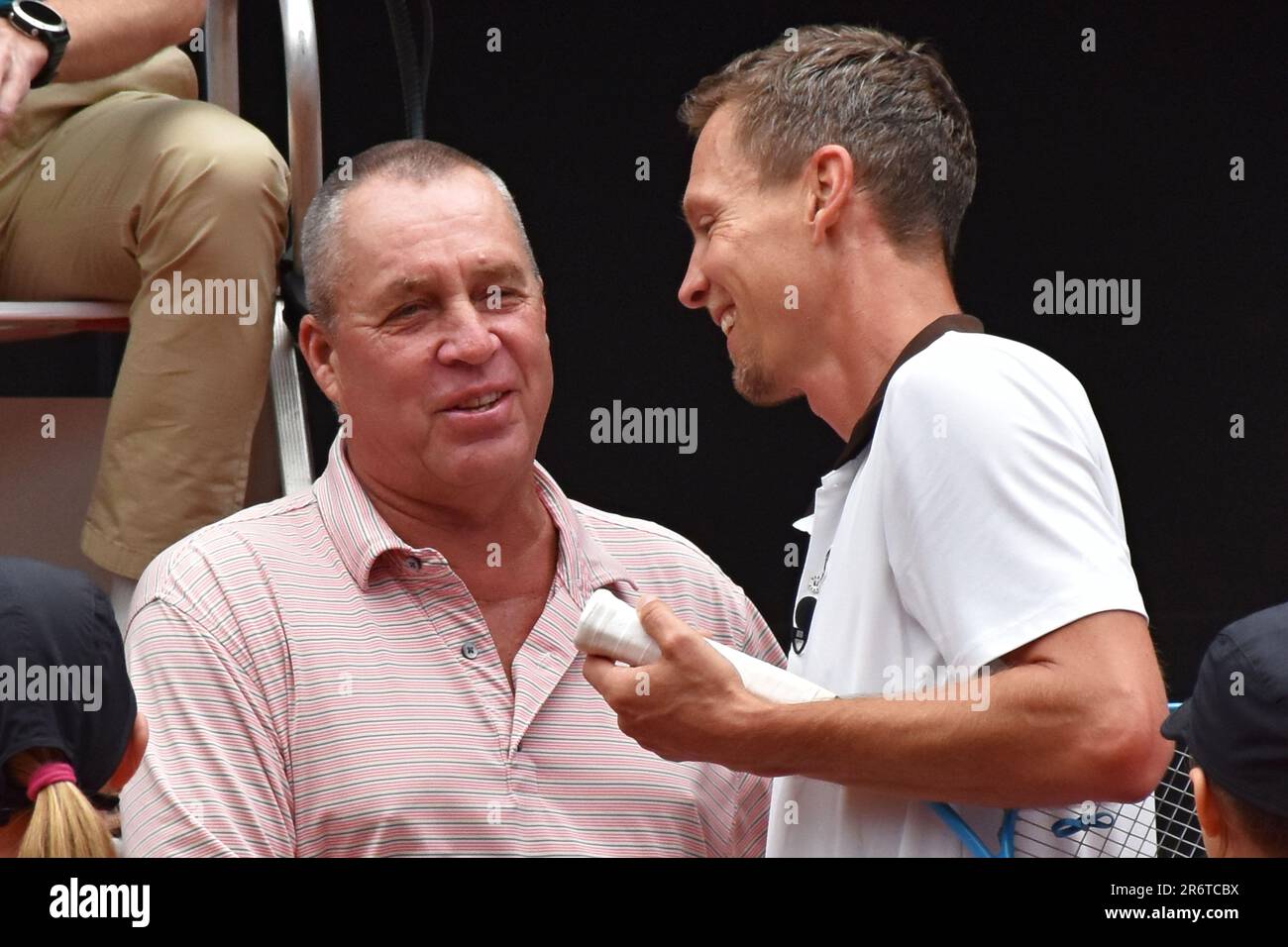 Ivan Lendl, ancien joueur professionnel de tennis et entraîneur, a visité  le match d'exposition de l'UniCredit Tchèque Open 30th, 10 juin 2023,  Prostejov. L'exh Photo Stock - Alamy