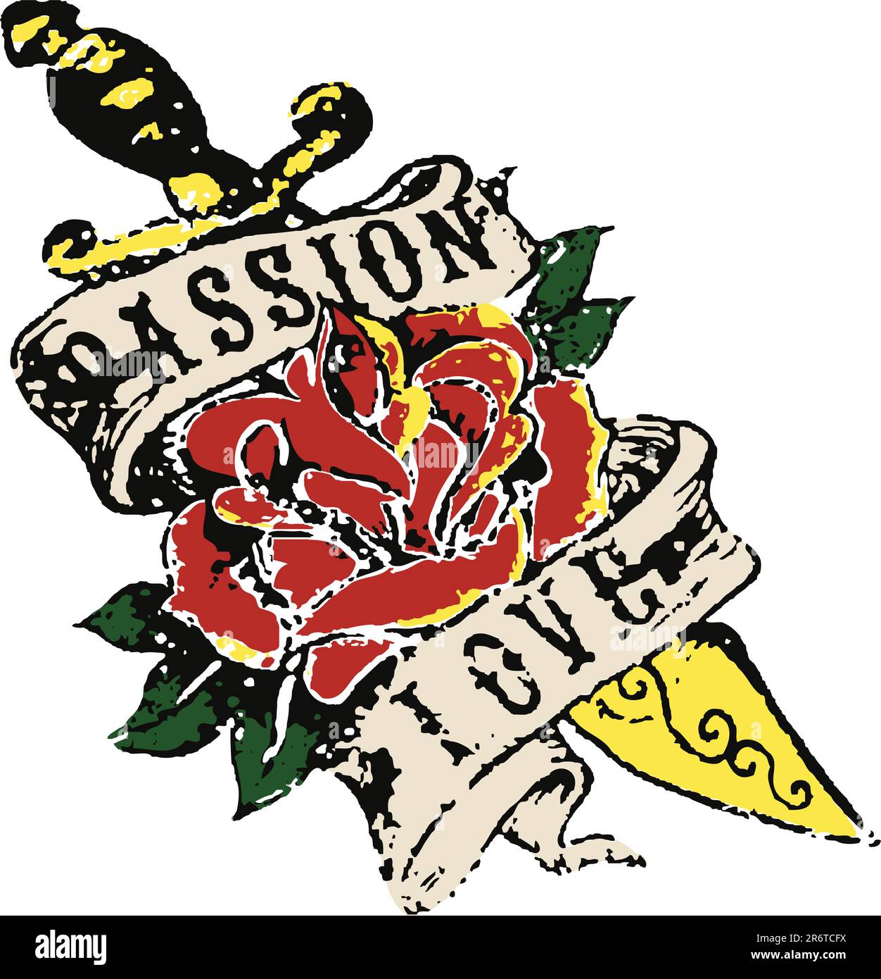 Tatouage floral vintage Illustration de Vecteur