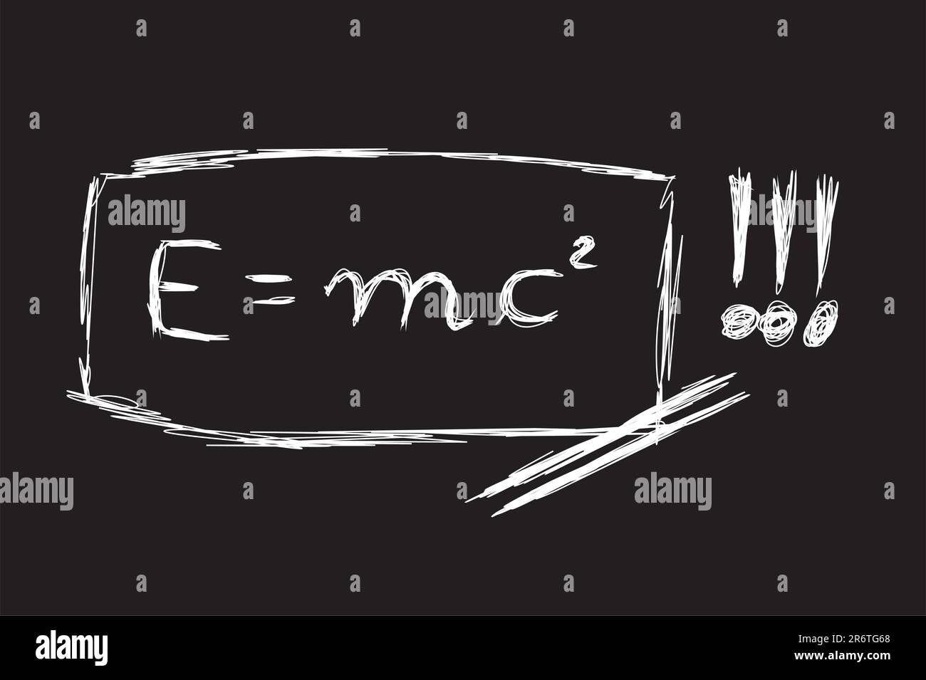 Esquisse faite à la main de la théorie de la relativité Illustration de Vecteur