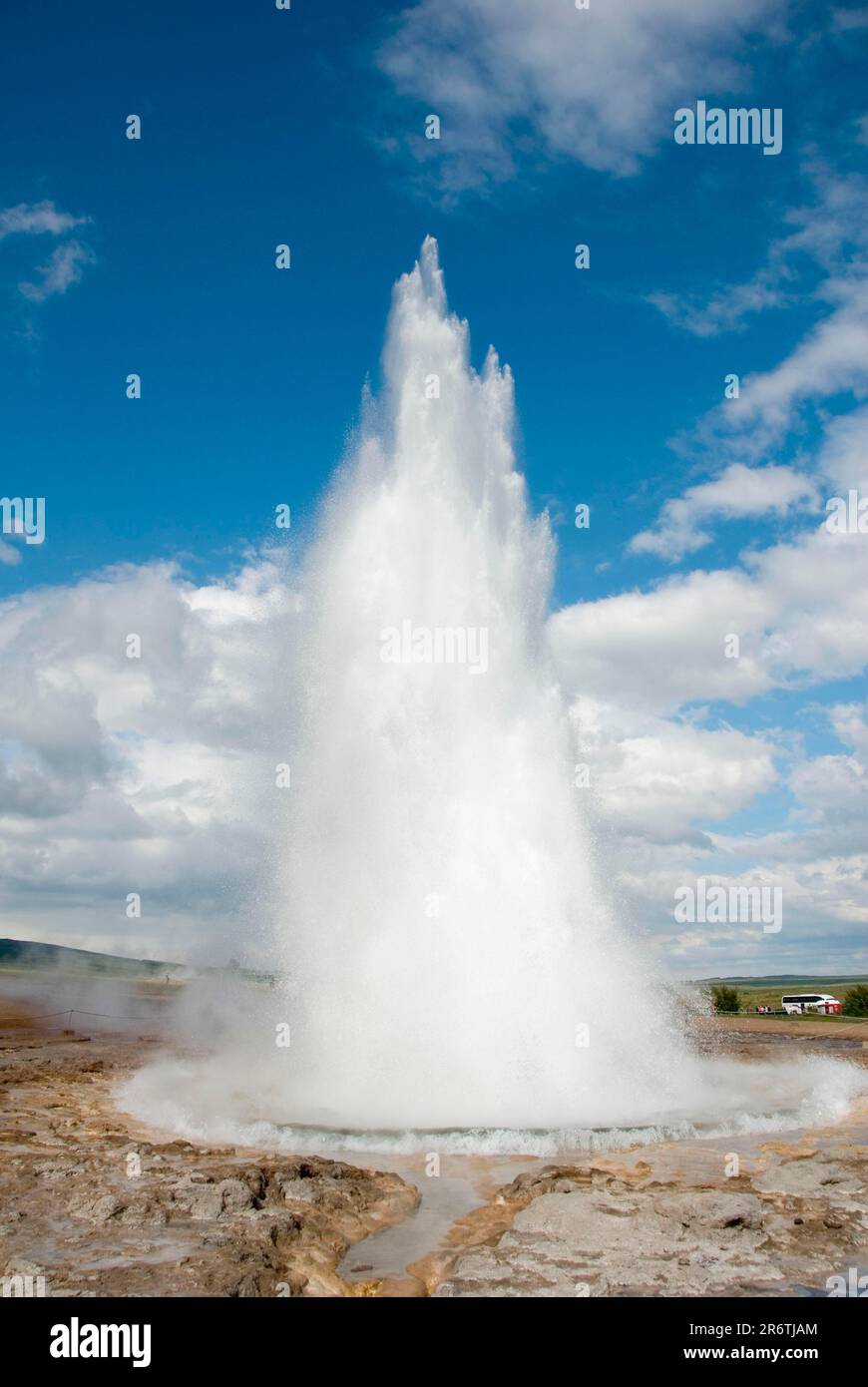 Geyser Strokkur, zone thermale, Haukadalur, Islande Banque D'Images