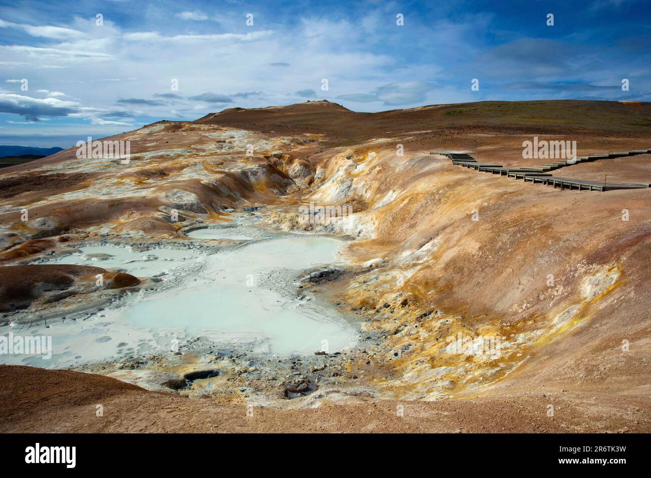 Zone géothermique, Leirhnjukur, volcan Krafla, sources de soufre, Islande Banque D'Images