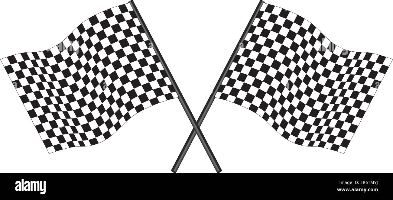 Vérifié en noir et blanc du drapeau de course. Vector illustration. Illustration de Vecteur