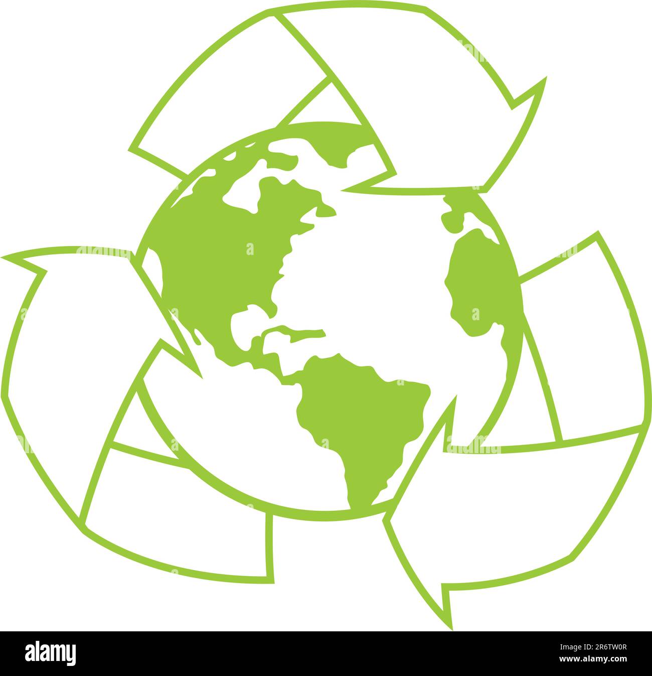 Illustration vecteur de la planète Terre entouré par un symbole de recyclage. Grande icône pour aller de conception écologique. Illustration de Vecteur