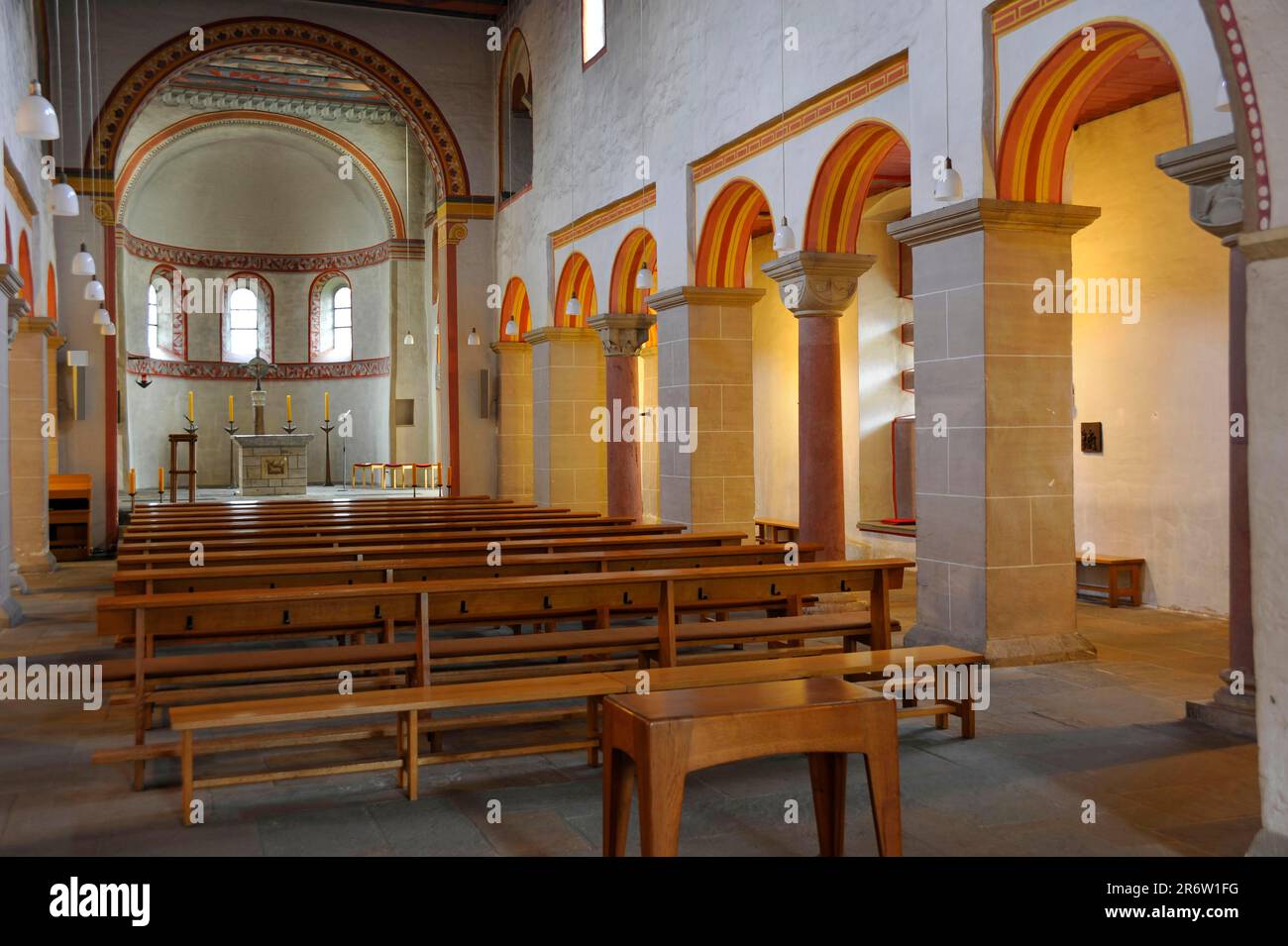 Intérieur, St. Eglise Lucius, Essen-werden, Rhénanie-du-Nord-Westphalie, St. Église Lucius, Allemagne Banque D'Images