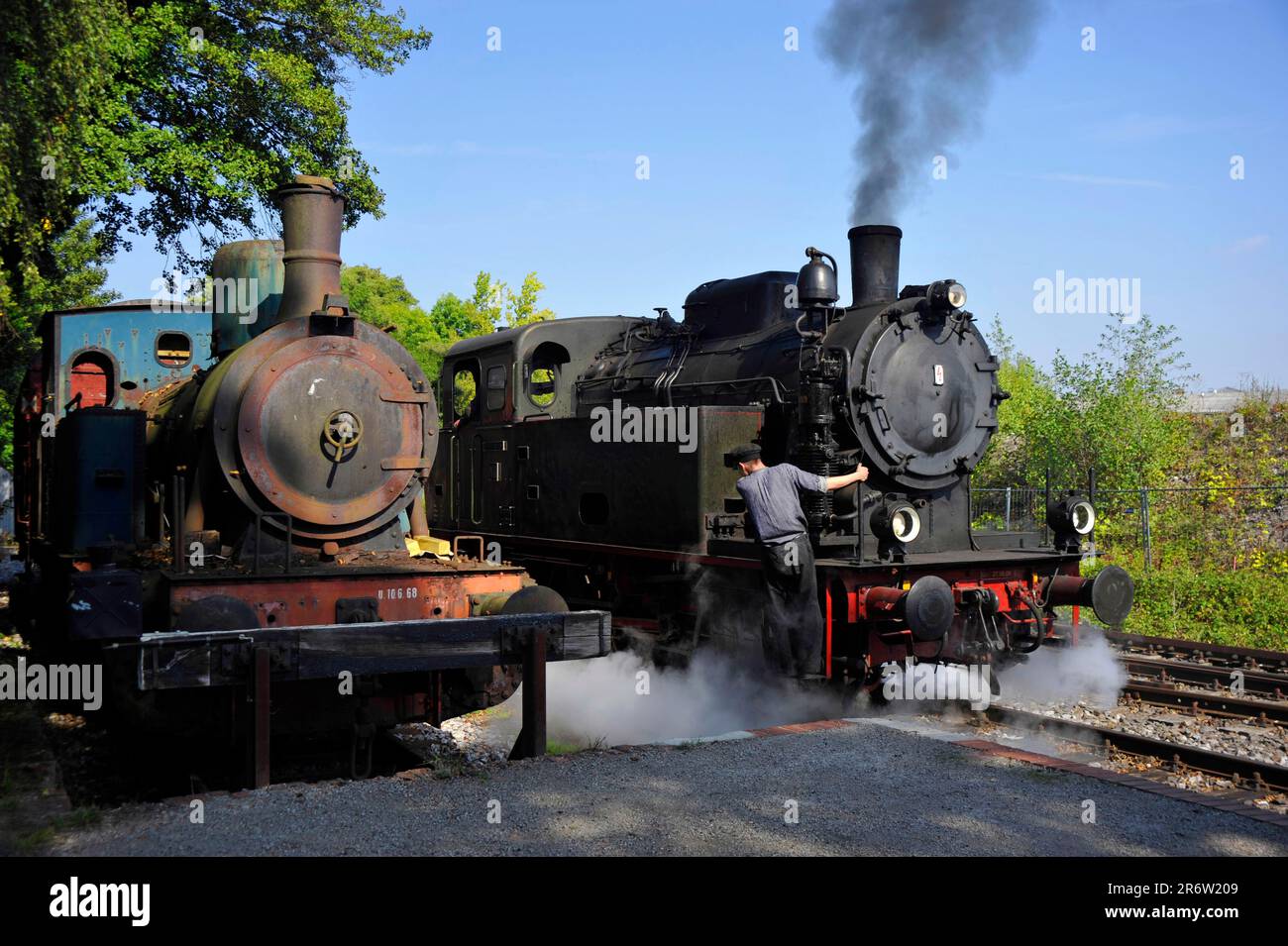 Hespertalbahn, Essen-Kupferdreh, région de la Ruhr, Rhénanie-du-Nord-Westphalie, Allemagne, locomotive à vapeur, train de musée, train de musée, locomotive à vapeur Banque D'Images