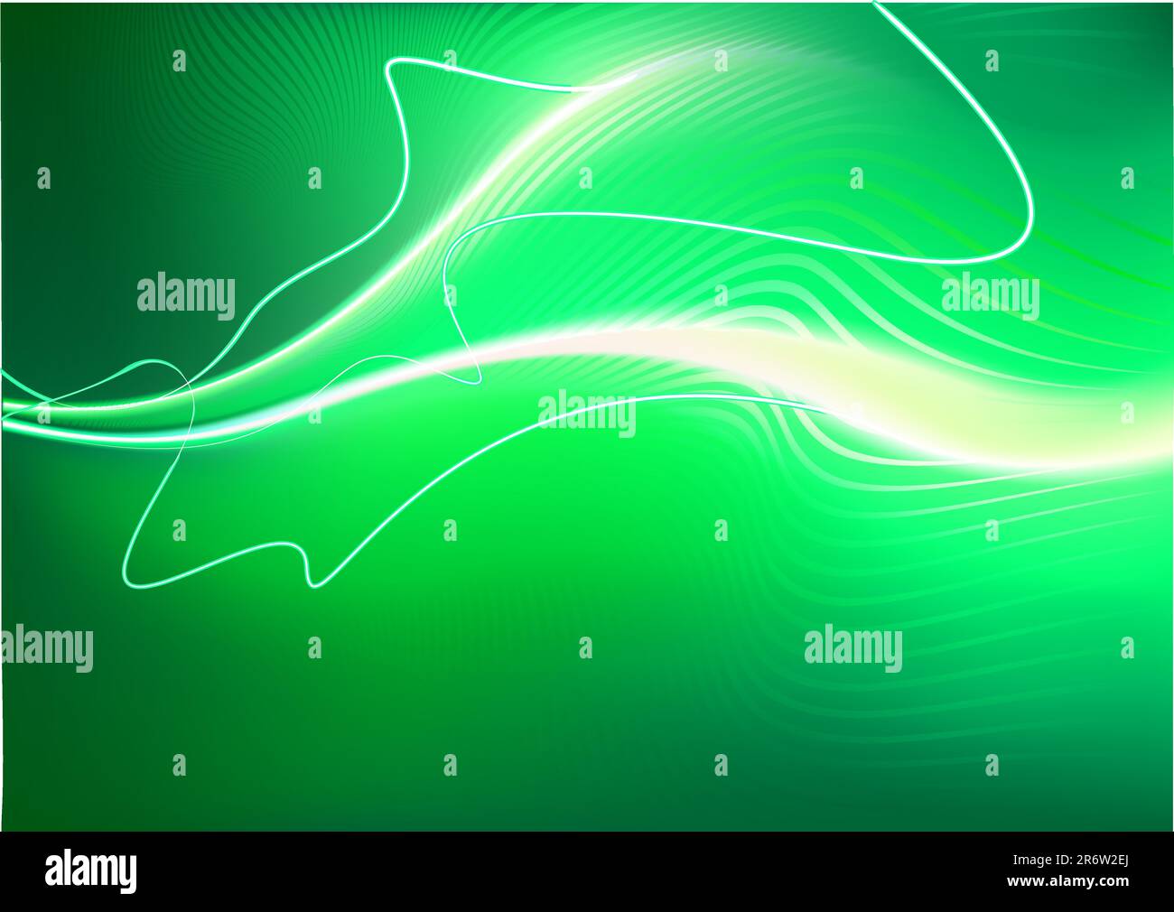Un vecteur illustré futuristic background vert ressemblant à une méduse-comme créature à la vitesse maximale sur le dessus de motion-incendie floue Illustration de Vecteur