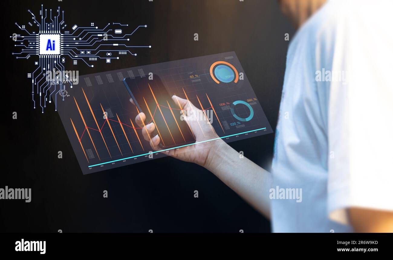 Concepts, développement de l'intelligence artificielle et auto-apprentissage de l'intelligence artificielle. Banque D'Images