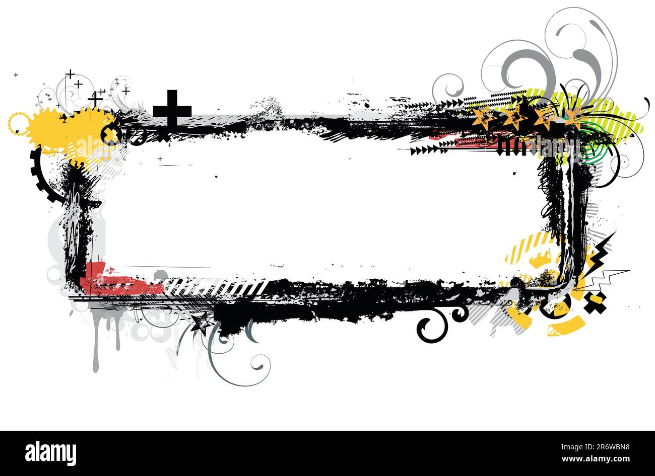 Illustration Vecteur de fond floral urbain avec des éléments de conception plus grunge frame vitrail. Illustration de Vecteur