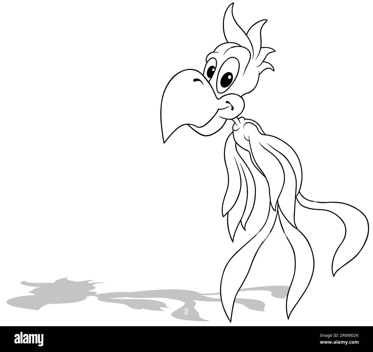 Dessin d'un perroquet tropical avec un Big Beak Illustration de Vecteur