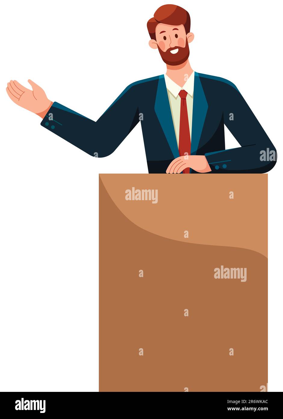 Homme du haut-parleur public sur blanc Illustration de Vecteur