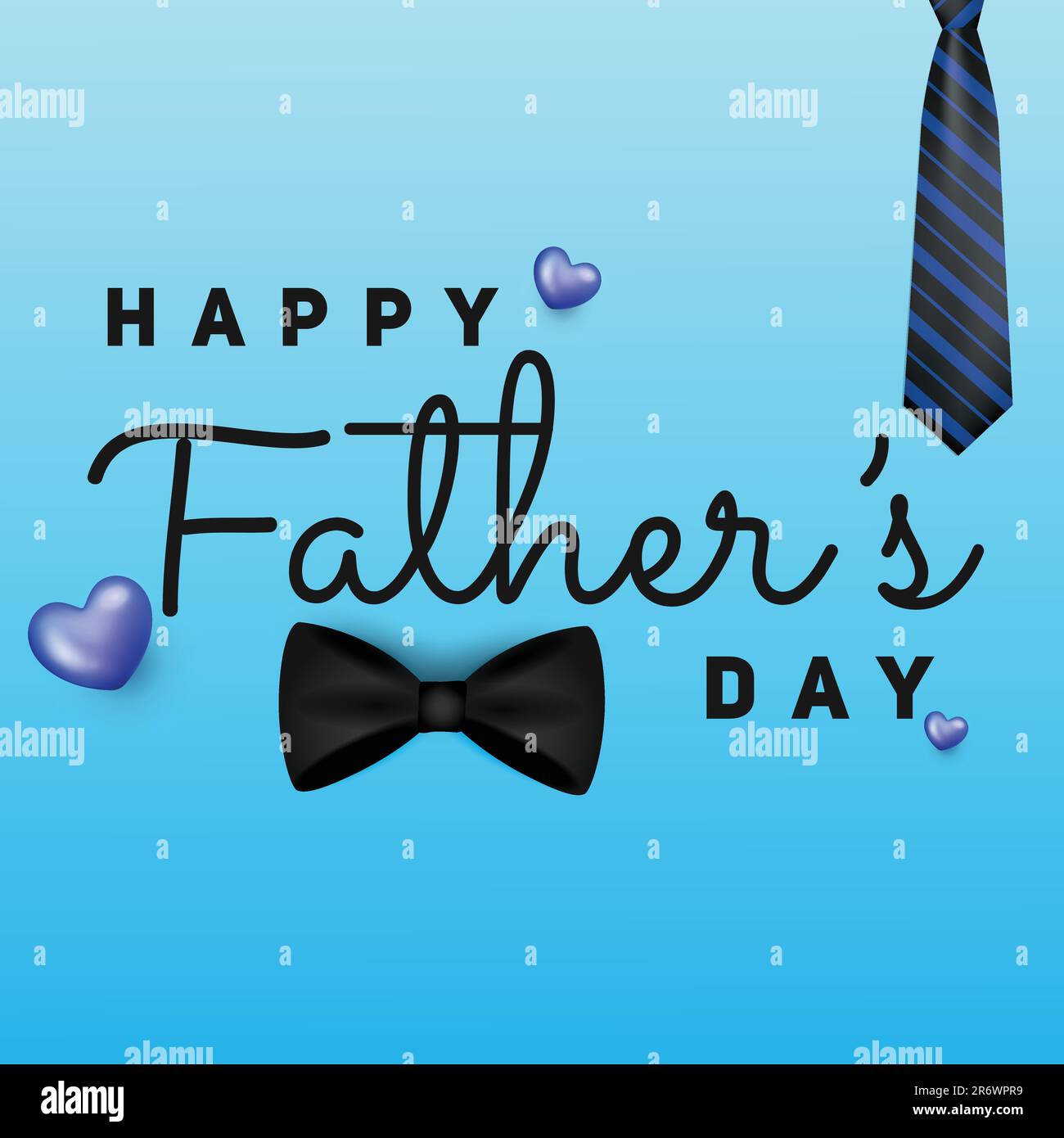 Carte de fête des pères sur fond bleu illustration vectorielle. Design Happy Father Day pour carte de vœux, affiche, bannière, impression, envoi. Illustration de Vecteur