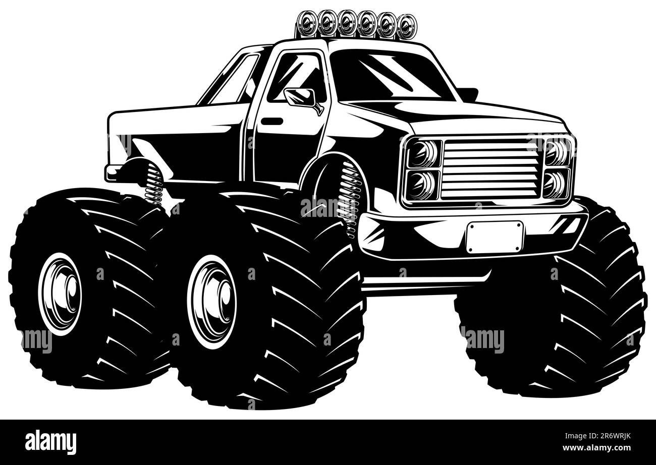 Décoration de la gamme Monster Truck Mascot Illustration de Vecteur