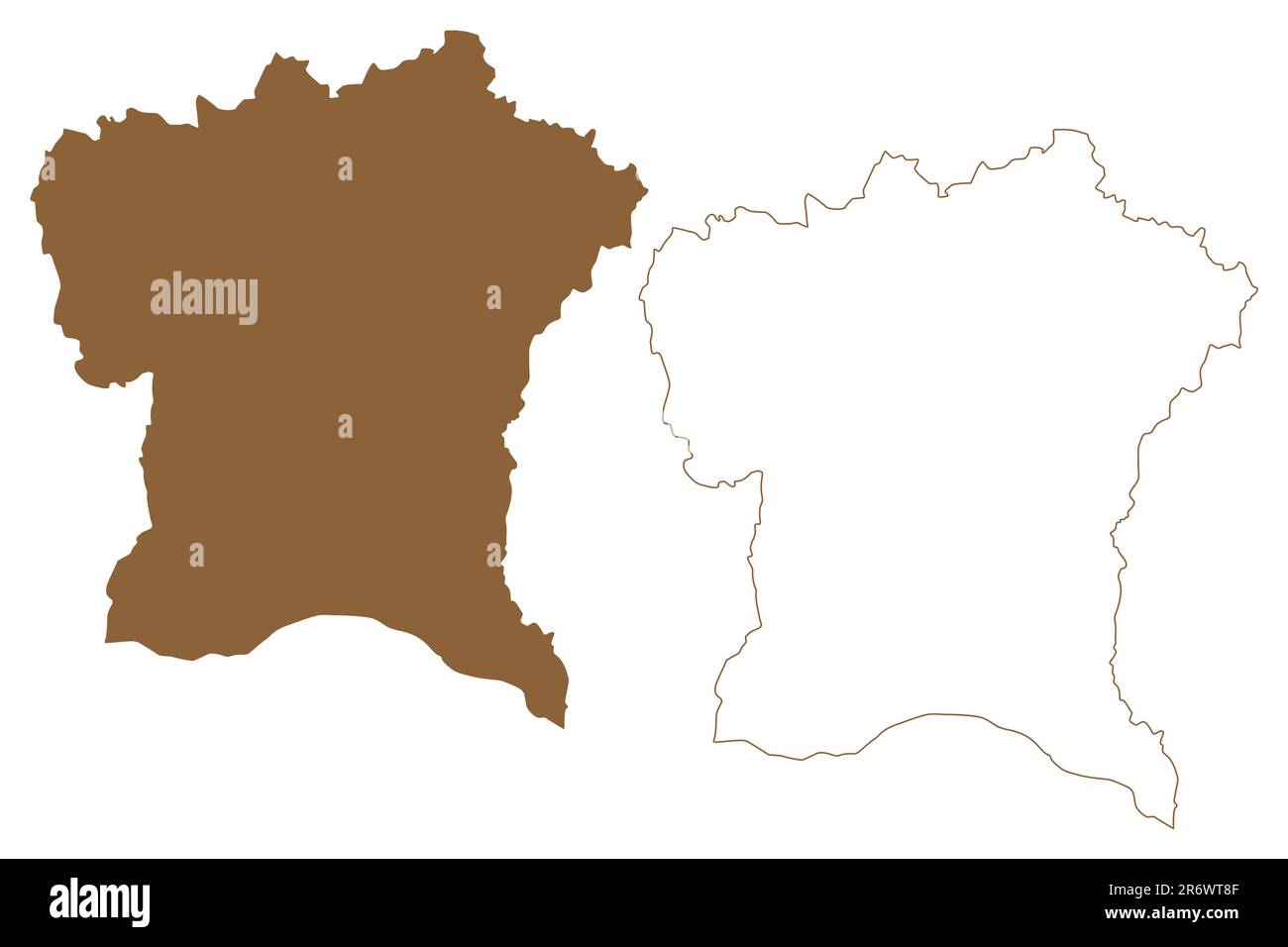 Sudoststeiermark district (République d'Autriche ou Österreich, Styrie, Steiermark ou état de Štajerska) carte illustration vectorielle, scribble sketch Bezirk S. Illustration de Vecteur