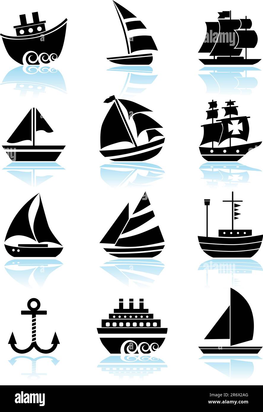 Ensemble de 12 boutons de navigation - noir et blanc. Illustration de Vecteur