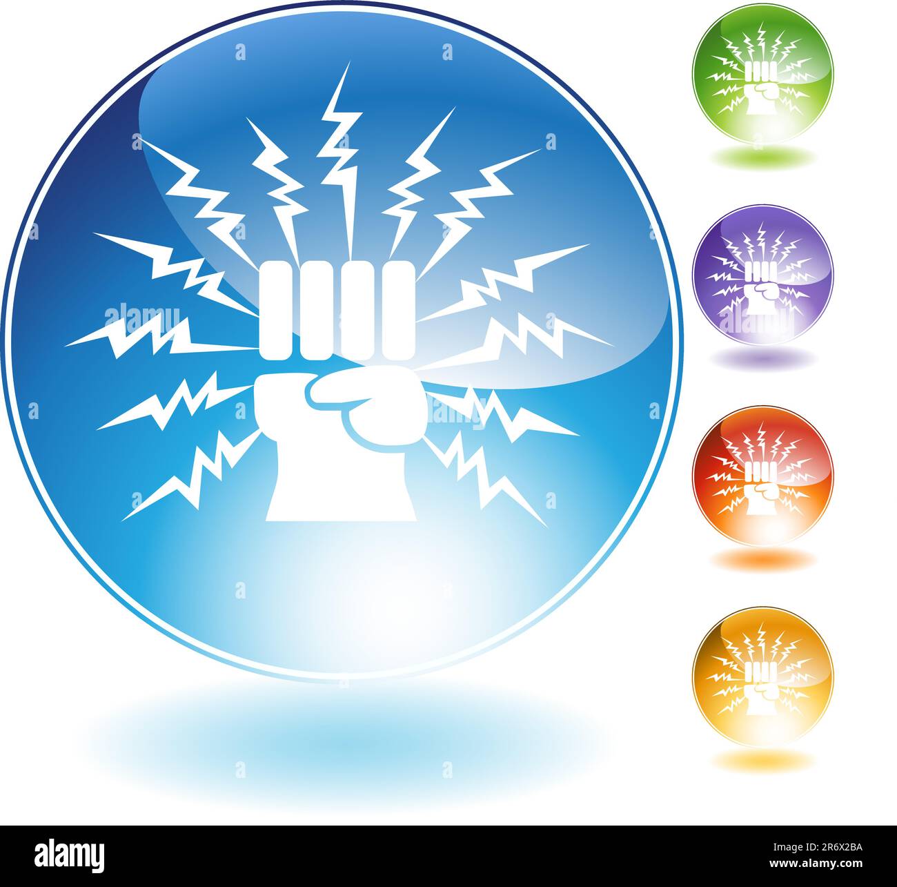 Poinçon foudre icône cristal isolé sur un fond blanc. Illustration de Vecteur