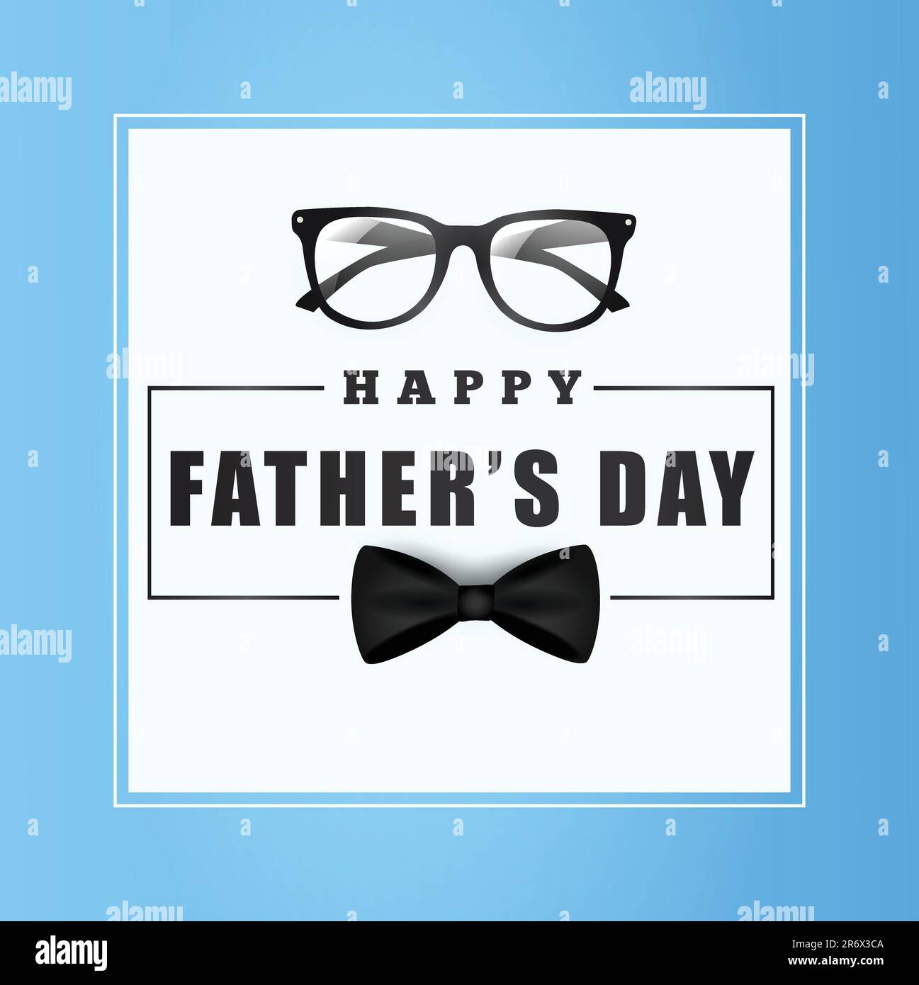 Carte de fête des pères sur fond bleu illustration vectorielle. Design Happy Father Day pour carte de vœux, affiche, bannière, impression, envoi. Illustration de Vecteur