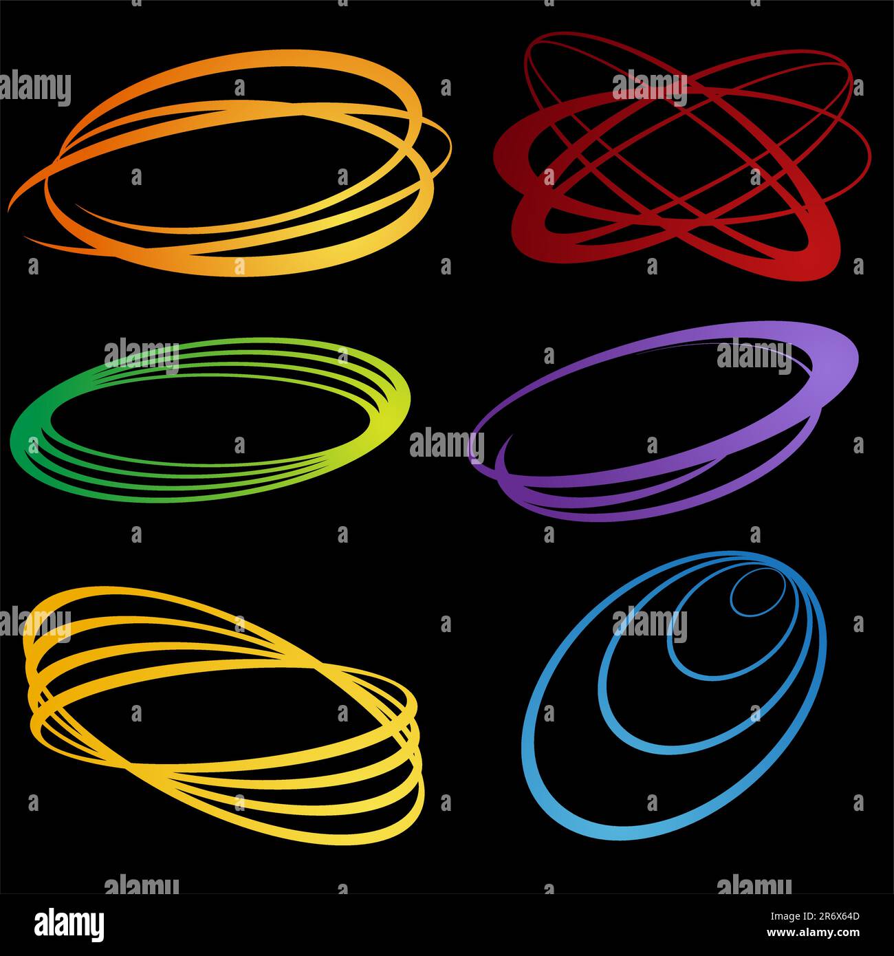 Ensemble d'images de l'onde de l'énergie. Illustration de Vecteur