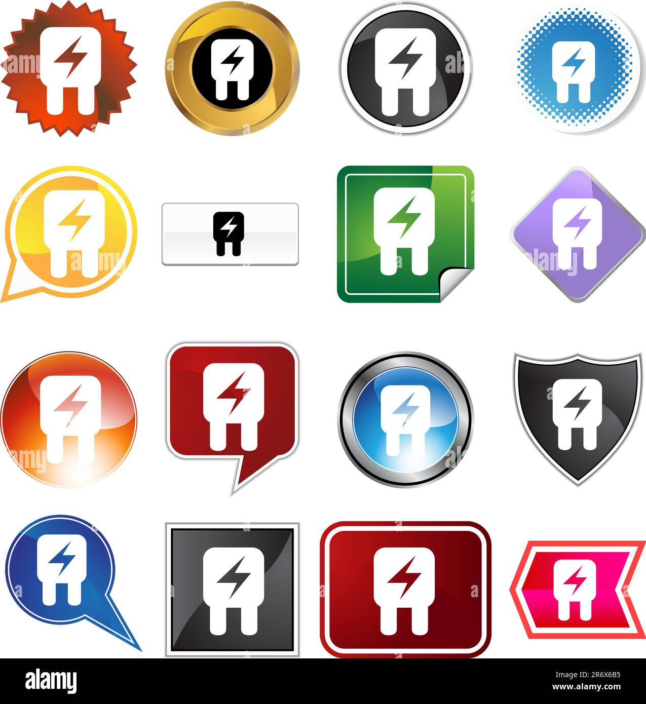 Icon Set fusible isolé sur un fond blanc. Illustration de Vecteur