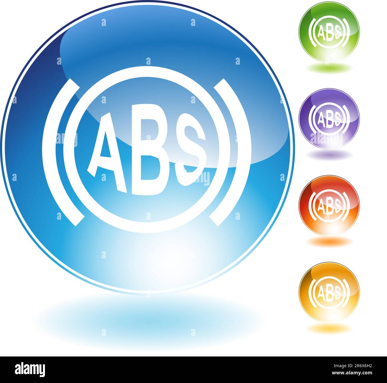 Système de freinage avec antiblocage icône cristal isolé sur un fond blanc. Illustration de Vecteur