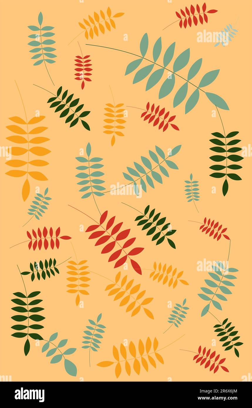 motif feuilles simple pour un design vectoriel sans couture Illustration de Vecteur