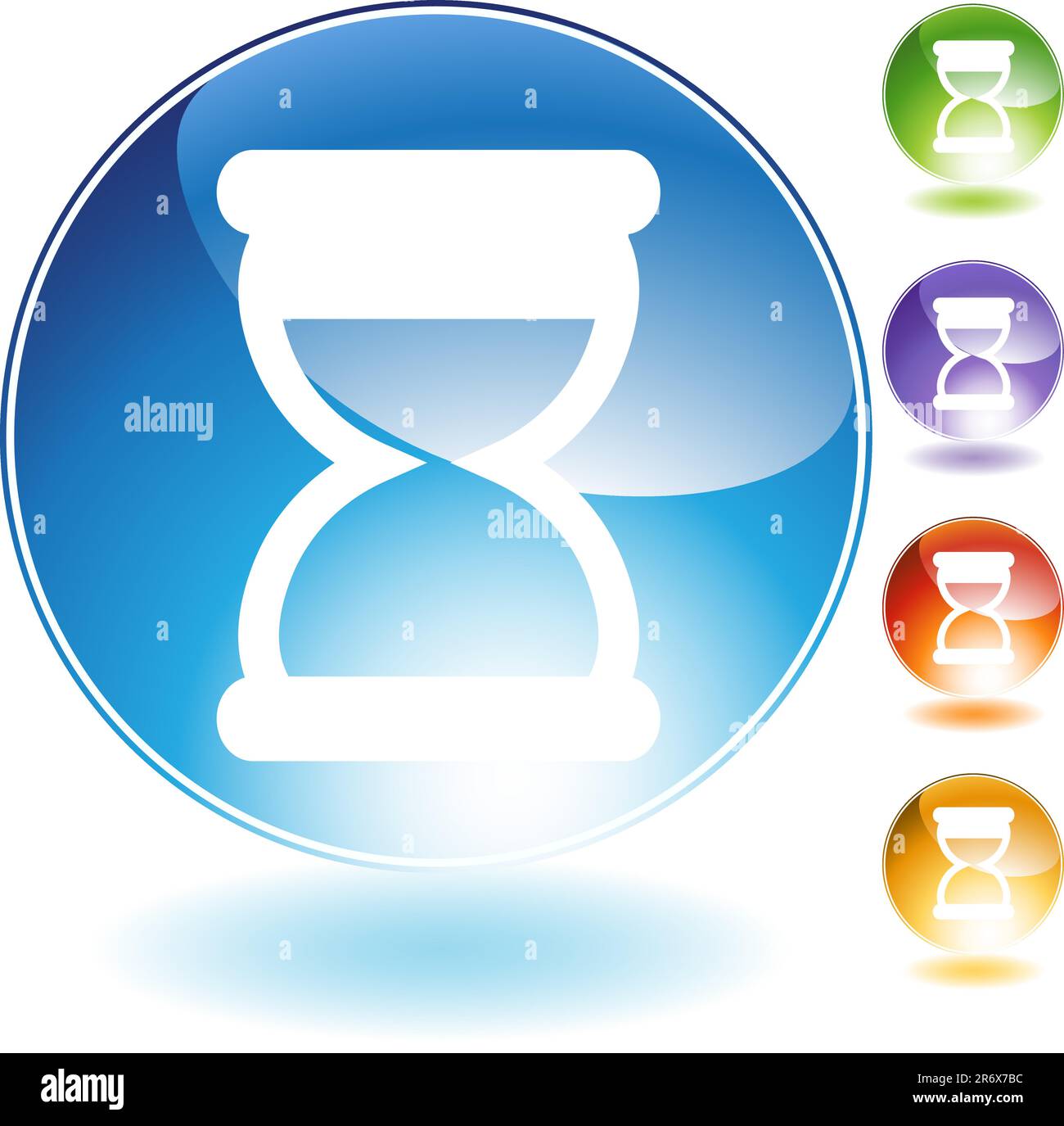 Minuteur HourGlass isolé sur fond blanc. Illustration de Vecteur