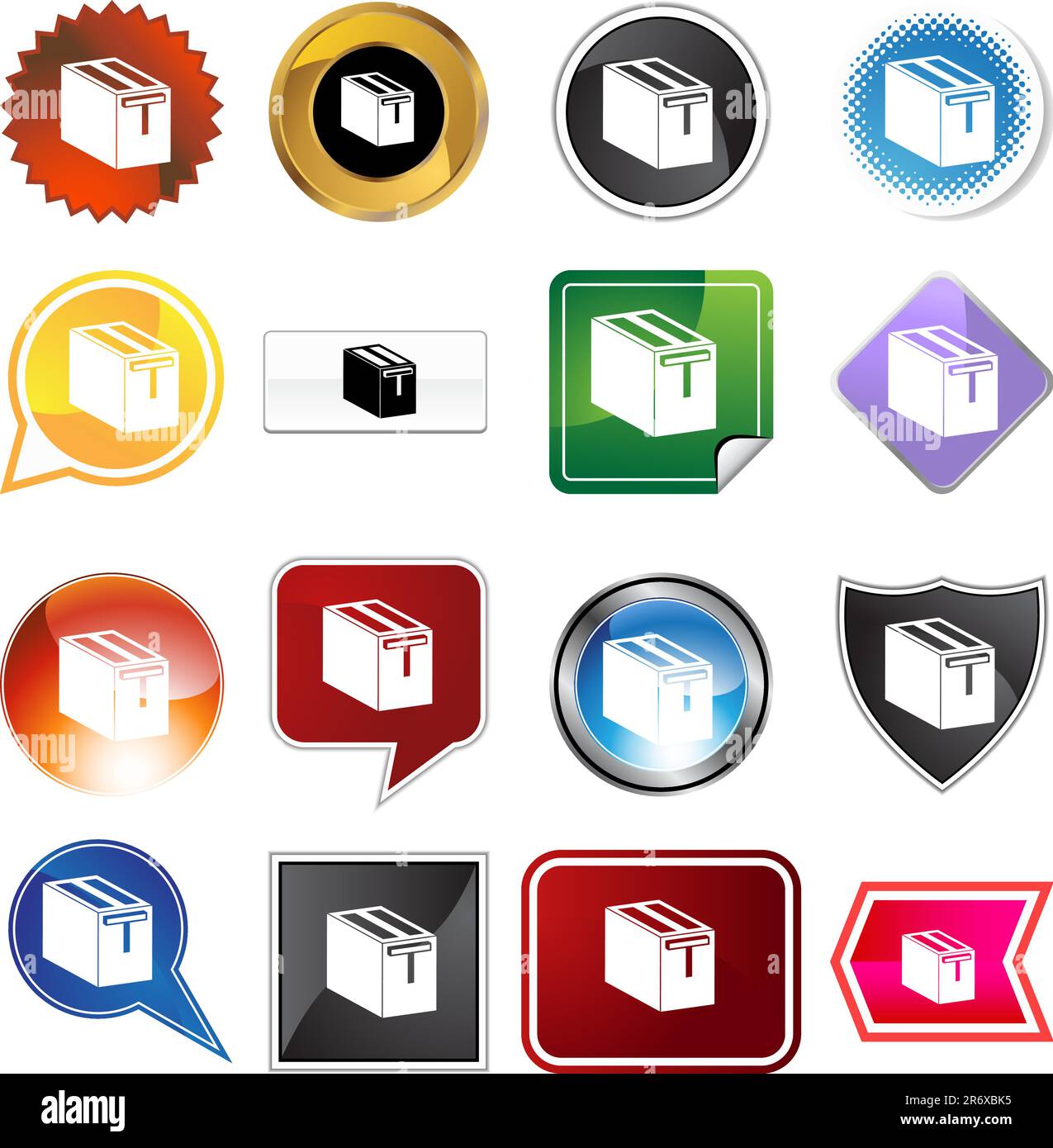 Toast icon set isolé sur un fond blanc. Illustration de Vecteur