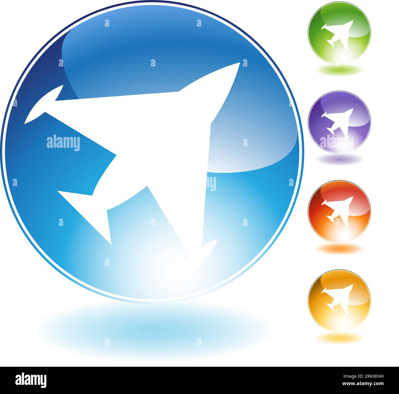 Icône en cristal de jet isolée sur un fond blanc. Illustration de Vecteur