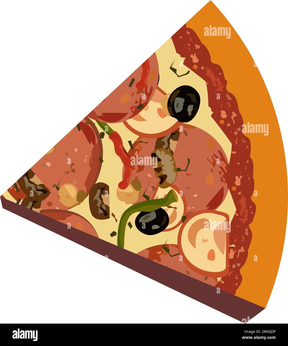 Illustration réaliste pizza sur fond blanc - vecteur Illustration de Vecteur