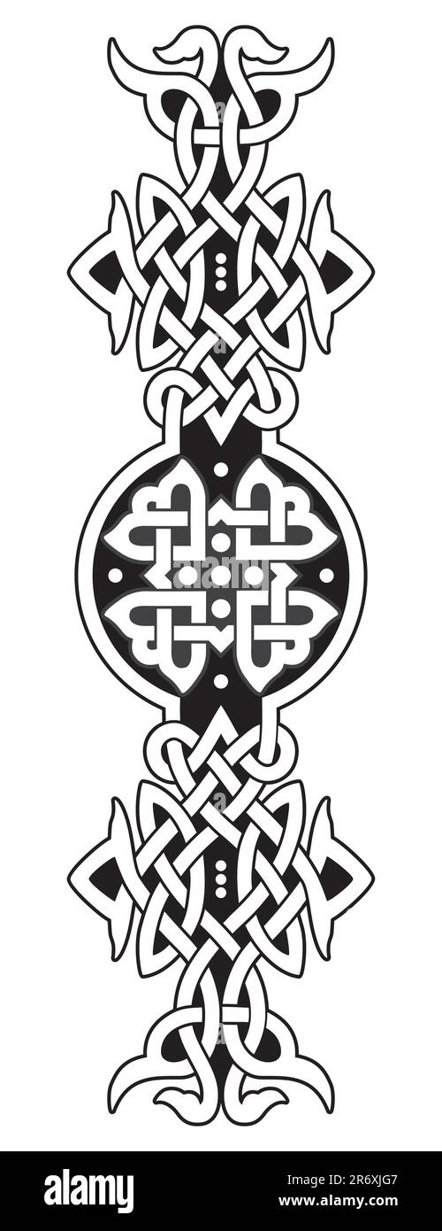 Décoration celtique tribale noire - Tattoo modifiable Illustration de Vecteur