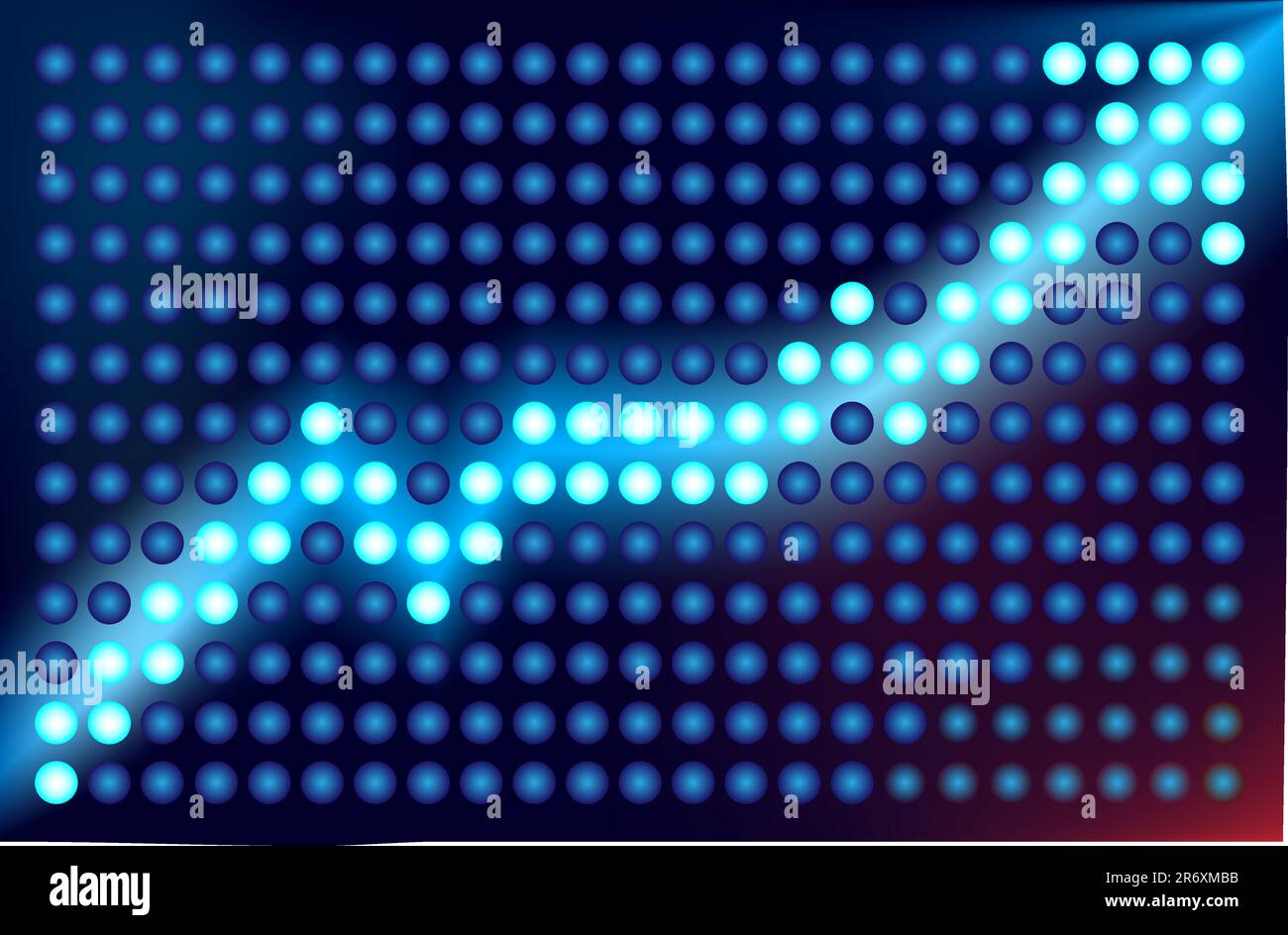 Flèche schéma fait d'ampoules rougeoyant Illustration de Vecteur