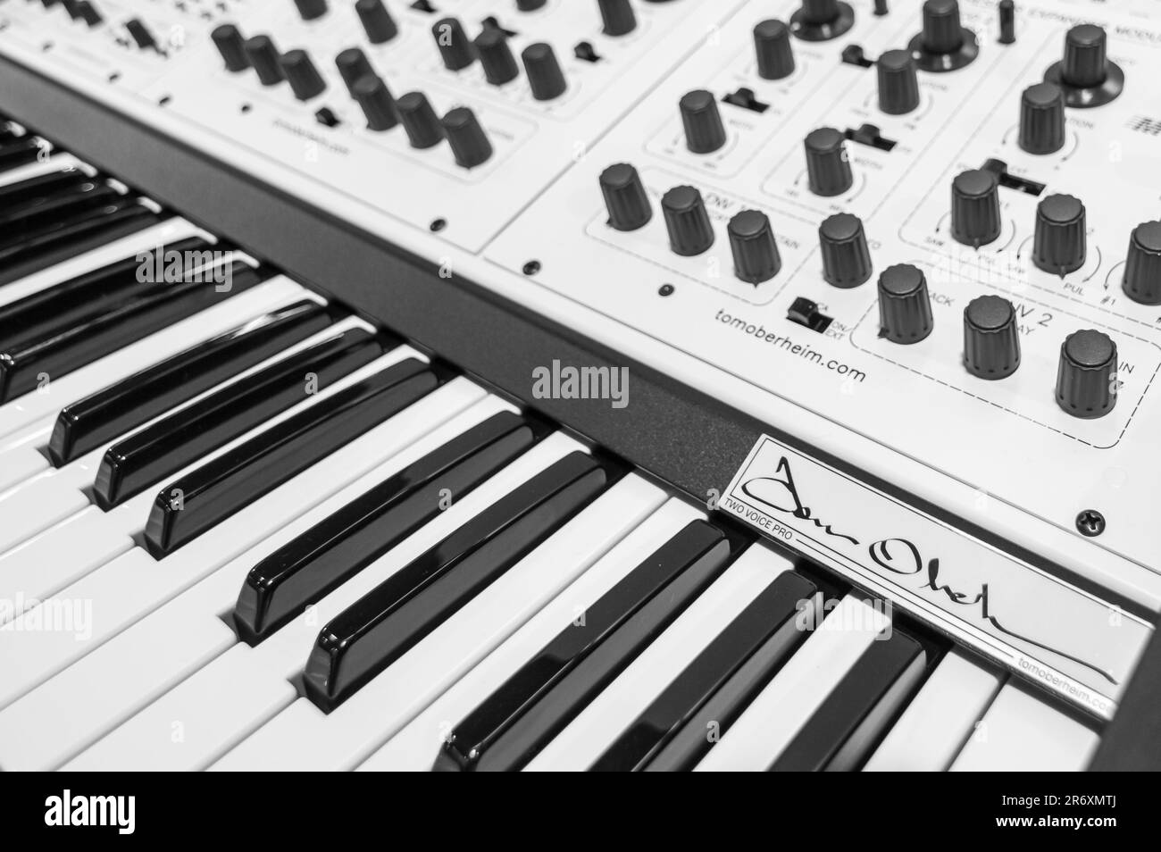 Le synthétiseur de musique analogique Two-Voice Pro de Tom Oberheim a été produit de 2015 à 2018. Banque D'Images