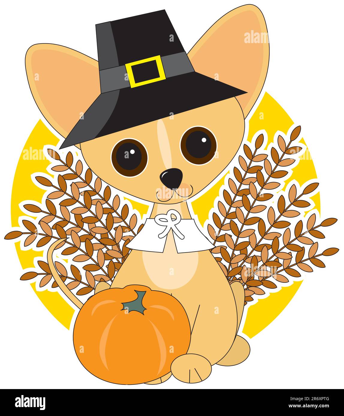 Chihuahua habillé pour Thanksgiving Illustration de Vecteur