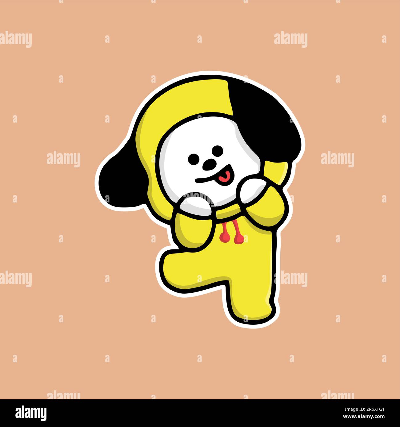 joli ensemble de bt21 grands autocollants motif vectoriel Illustration de Vecteur