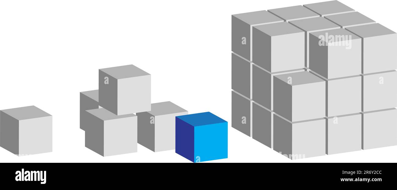 Abstract cubes isolé sur fond blanc Illustration de Vecteur