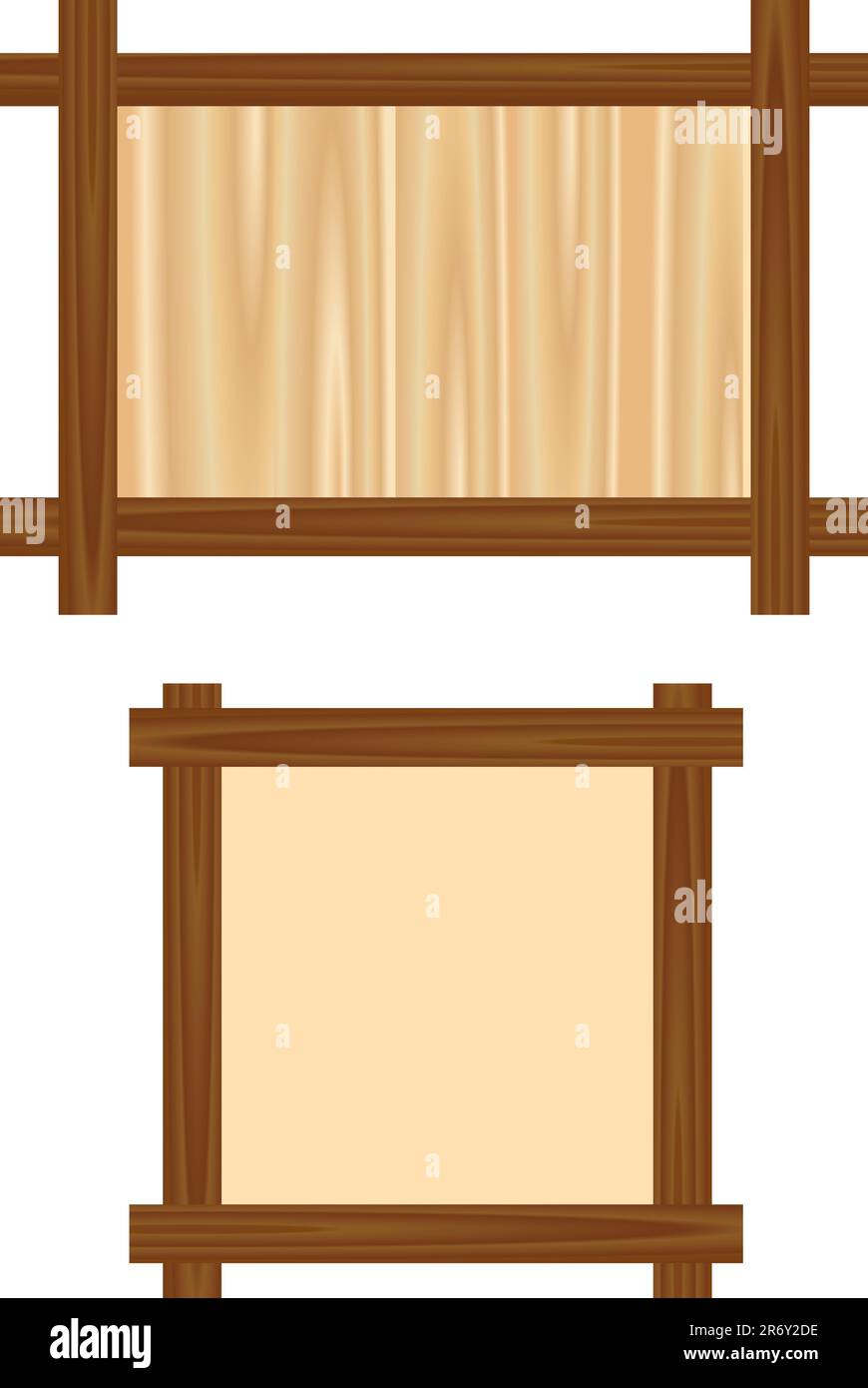 Cadre en bois isolé sur fond blanc Illustration de Vecteur