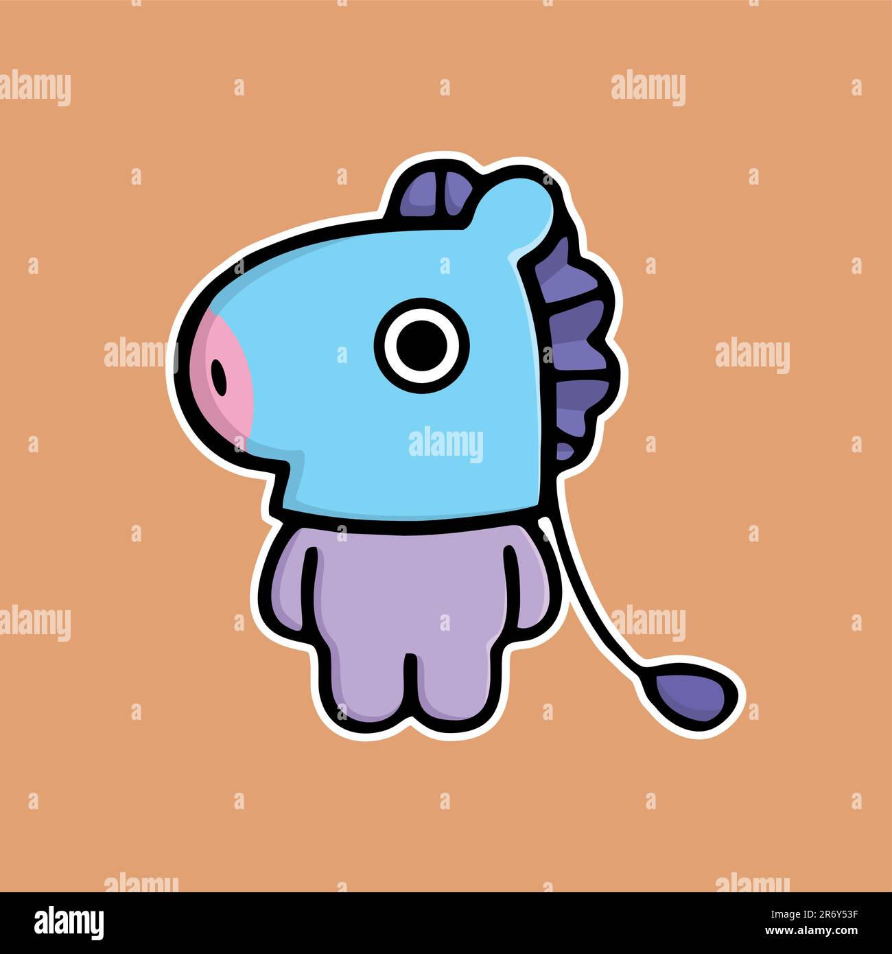 joli ensemble de bt21 grands autocollants motif vectoriel Illustration de Vecteur