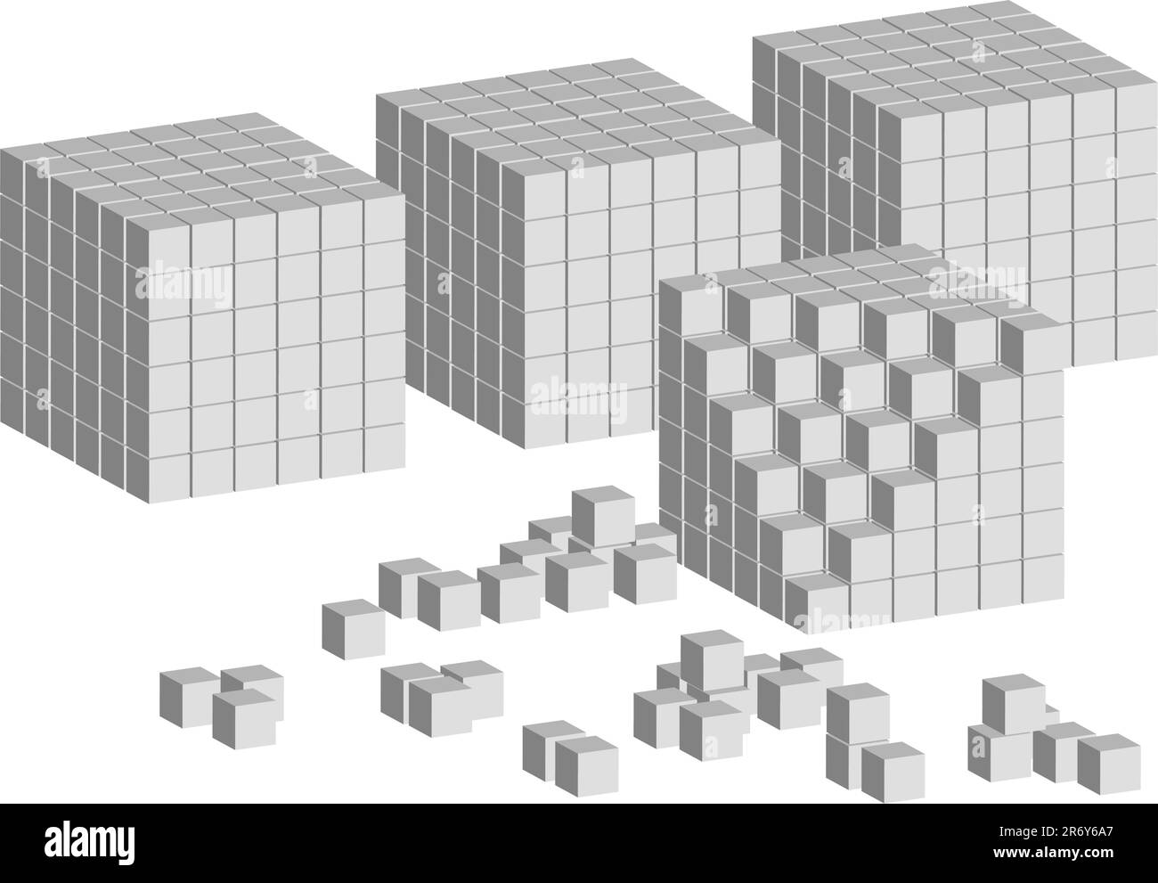 Abstract cubes isolé sur fond blanc Illustration de Vecteur