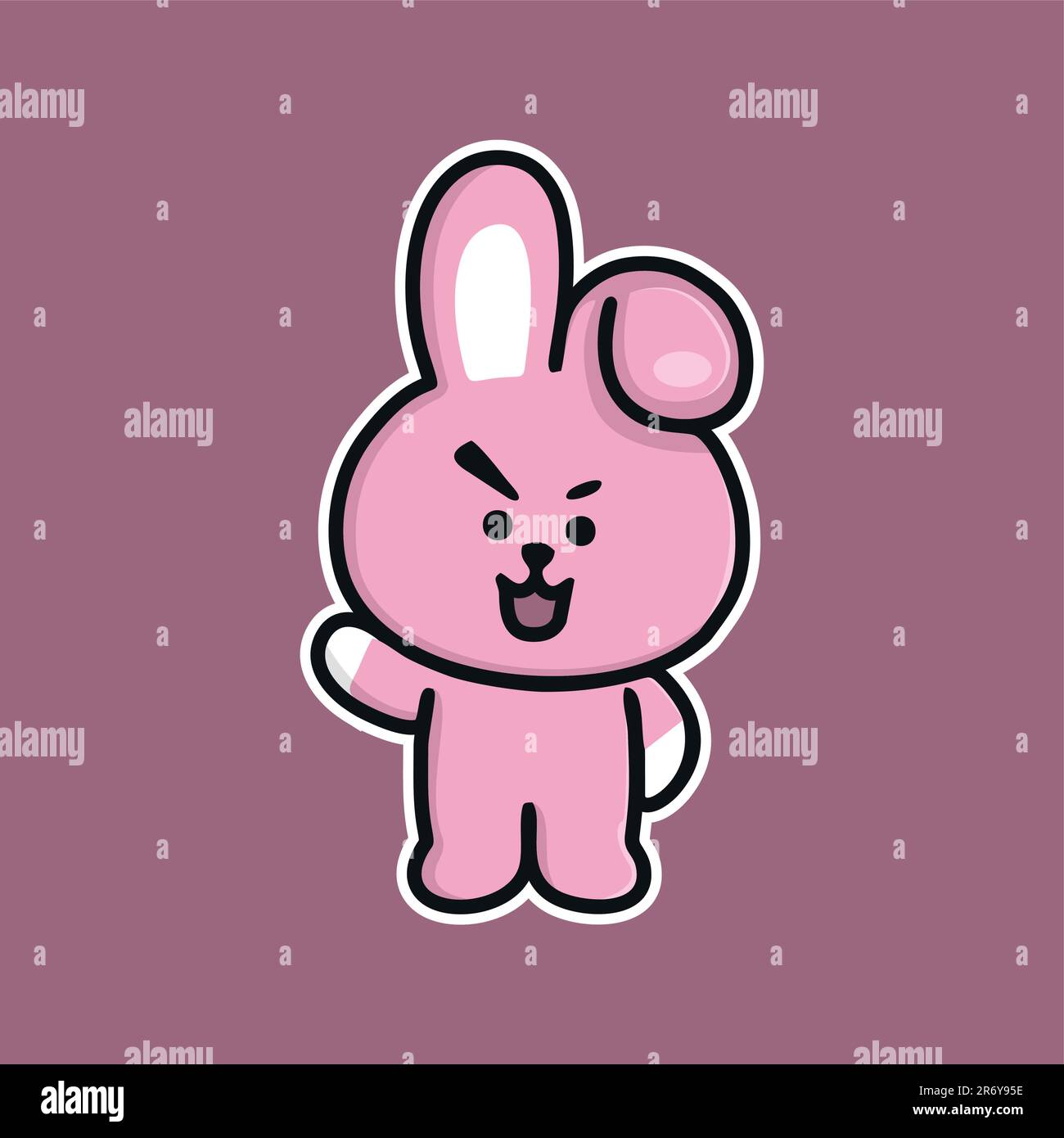 joli ensemble de bt21 grands autocollants motif vectoriel Illustration de Vecteur