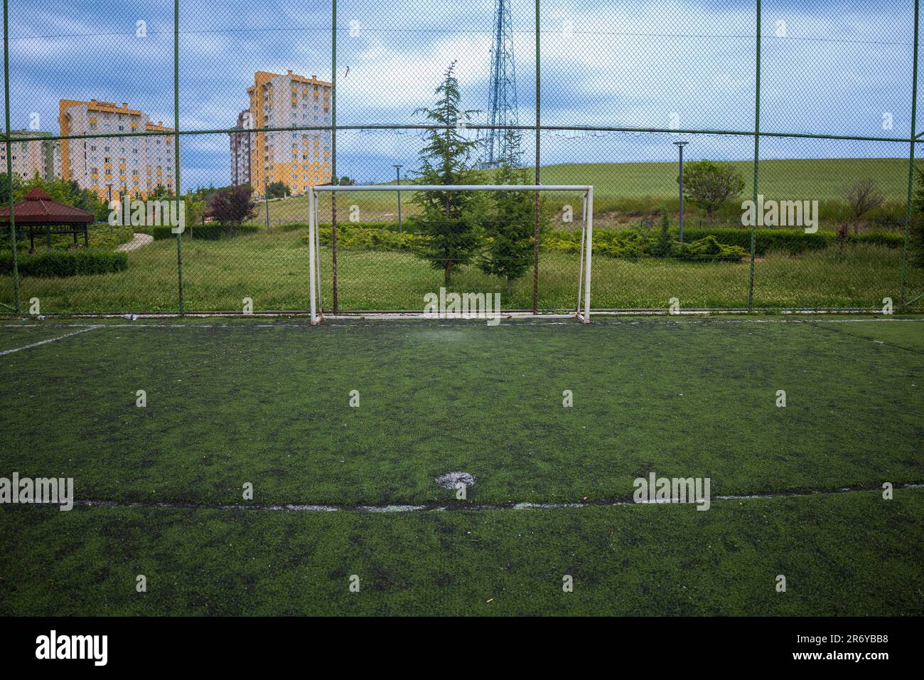 Terrain de football en salle Banque D'Images