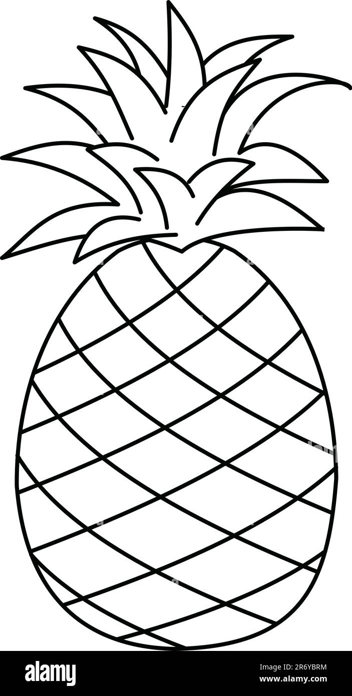 Noir et blanc Illustration d'une ananas Illustration de Vecteur