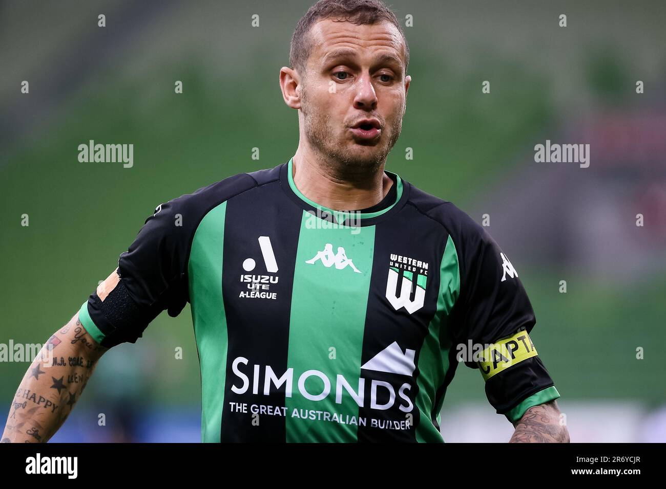 MELBOURNE, AUSTRALIE - DÉCEMBRE 17 : Alessandro Diamanti de Western United lors du match de football de la ligue a de 5 entre Western United FC et Adélaïde United à l'AAMI Park on 17 décembre 2021 à Melbourne, en Australie. Banque D'Images