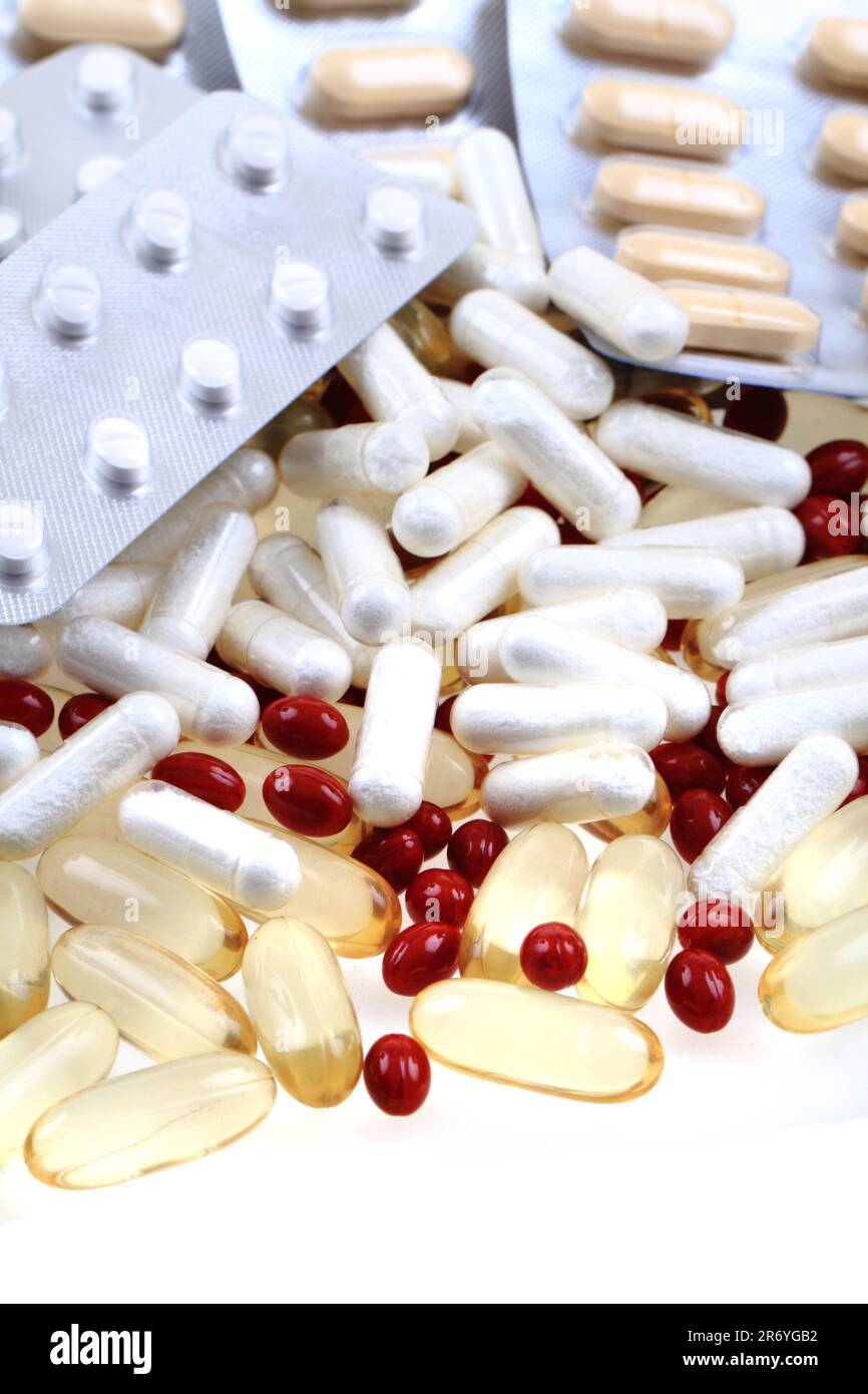 différentes pilules comme très beau milieu médical Banque D'Images