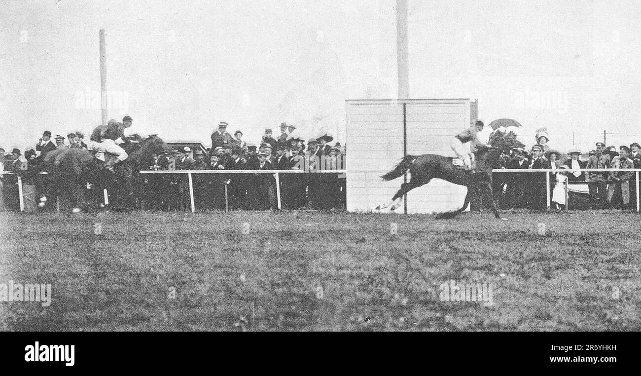 Course de Derby à Moscou. Photo prise en 1911. Banque D'Images